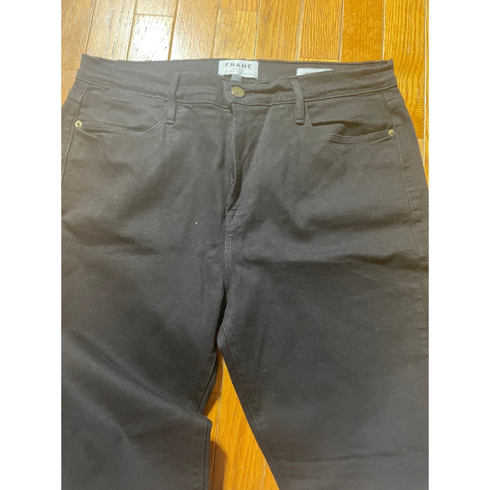 Frame Jeans Womens Size 32 Black Denim Le High Rise Skinny Denim Zip Fly Casual - Picture 4 of 7